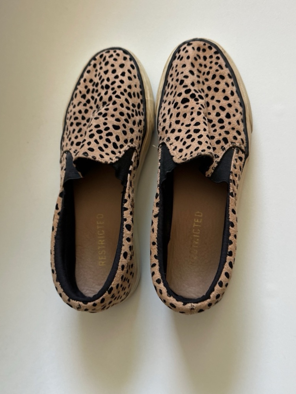 Restricted Slip-On Cheetah Print Sneakers - Tan & Black